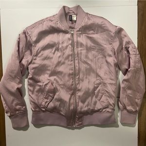 Pink satin bomber jacket size 8